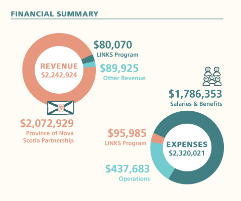 donut charts of revenue and expenditures